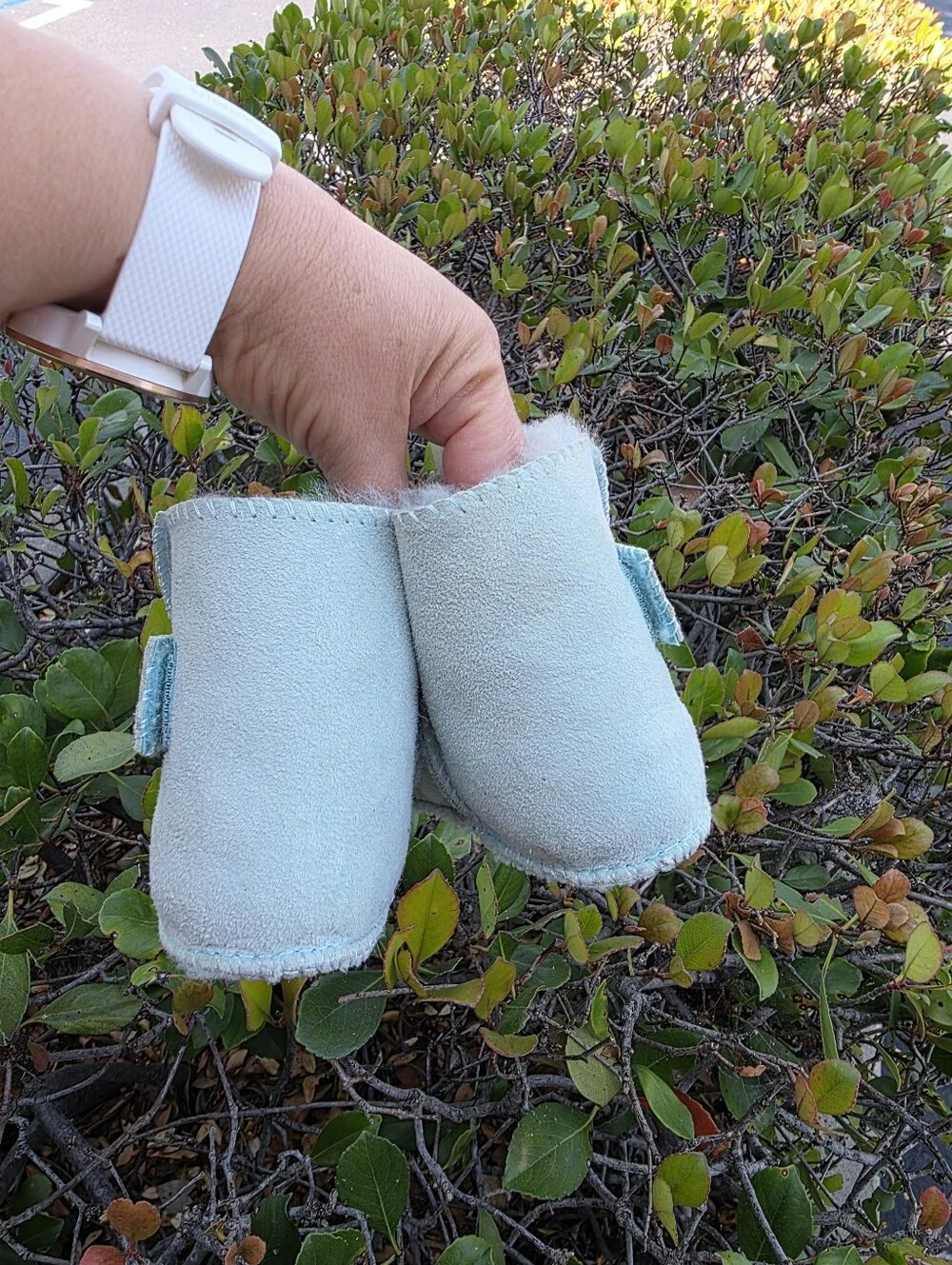 UGG Kids Mint Green Shearling Booties